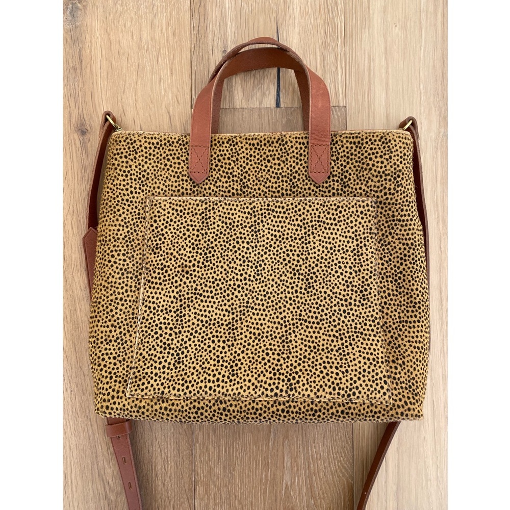 Madewell Tan and Brown Spotted Crossbody Tote